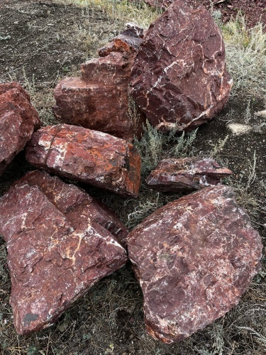Камни для ландшафтного дизайна красно-фиолетовые 10-60 килограмм купить в Ялте